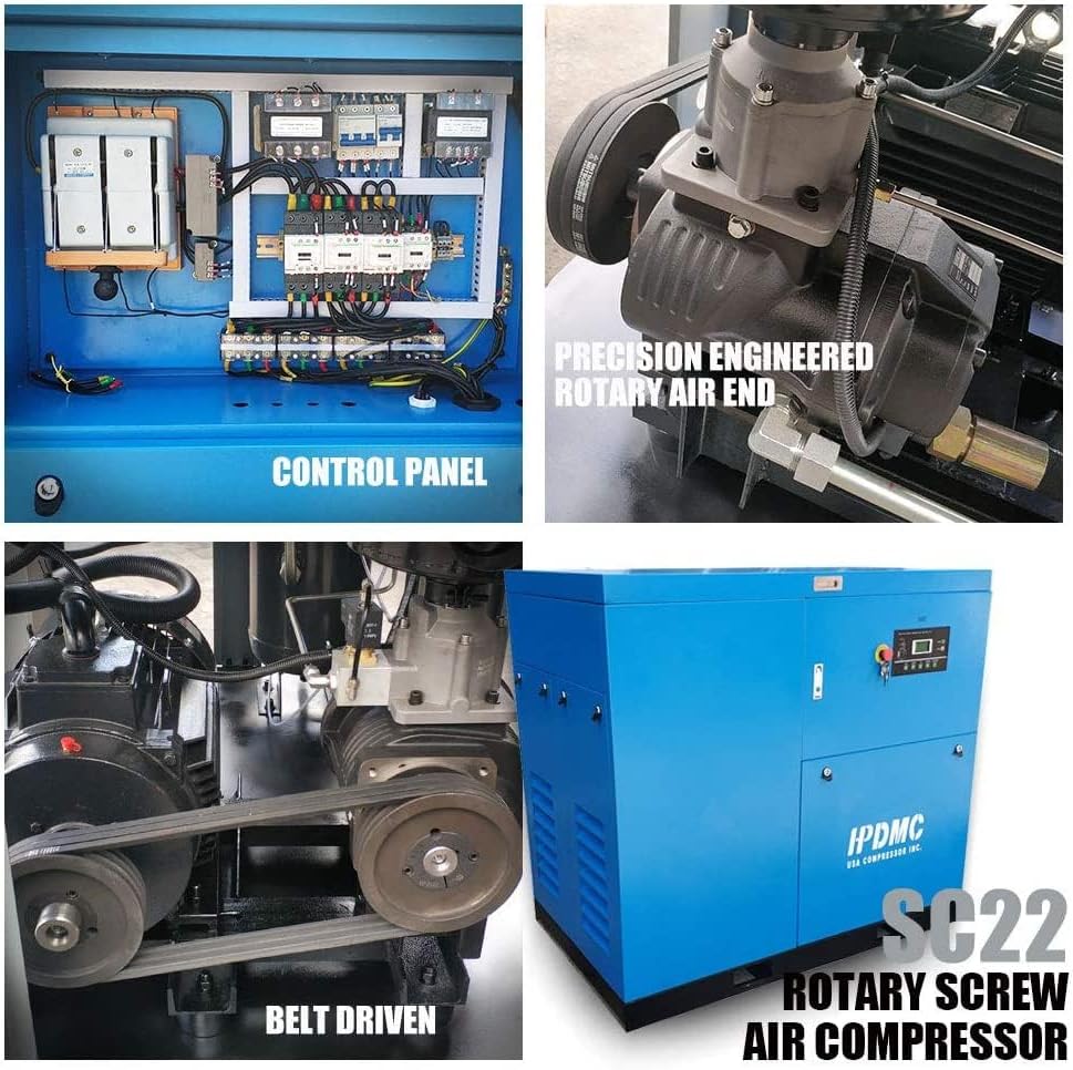 30hp rotary screw air compressor,buy heavy duty air compressor for manufacturing,125cfm rotary screw air compressor pros cons,best rotary screw compressor for automotive shop,hpdmc sc22 air compressor worth it,22kw screw air compressor vs piston compressor performance testing and real-world results