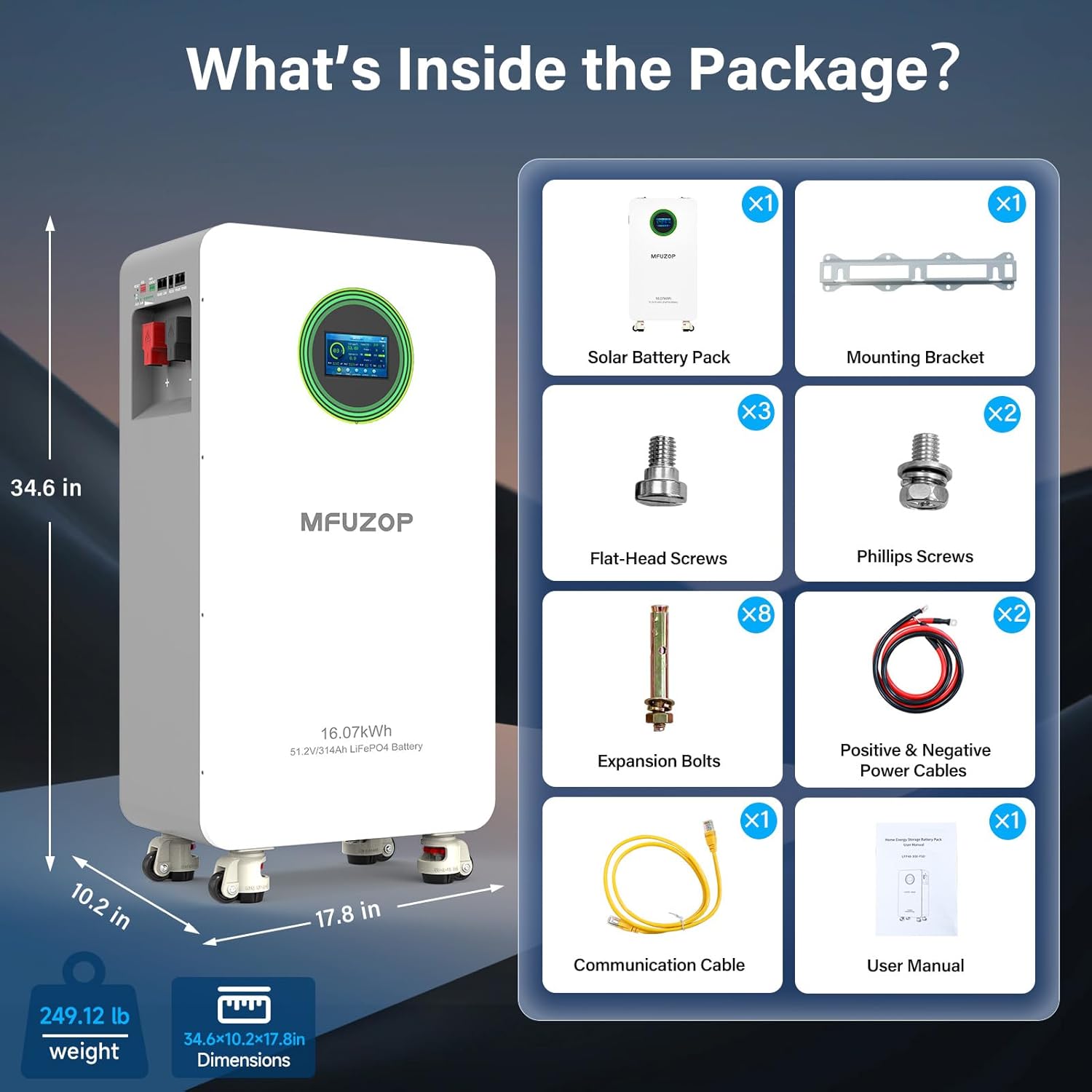 48V 314Ah LiFePO4 battery,LiFePO4 battery pros cons,48V solar battery worth buying,best 16kWh battery for home backup,MFUZOP 48V battery honest review,should I buy 48V LiFePO4 battery unboxing and complete package contents