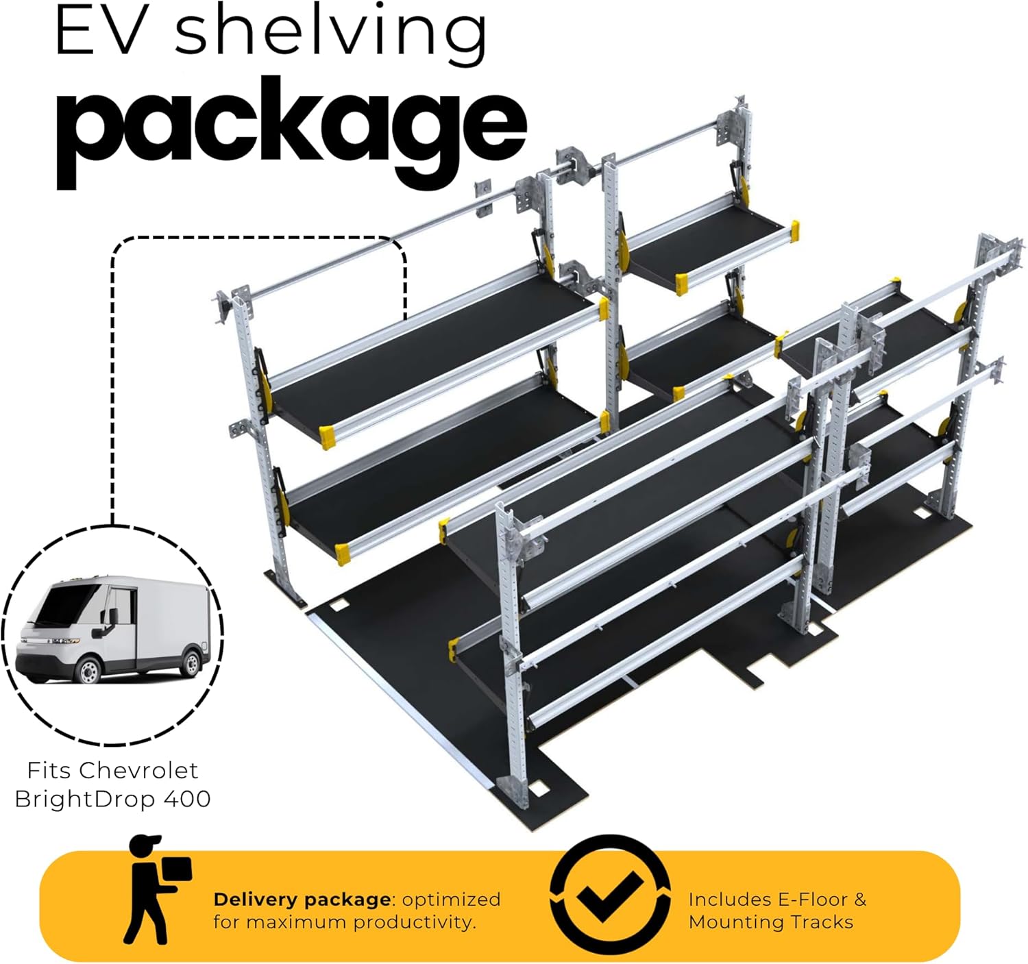 Chevrolet BrightDrop 400 shelving package,BrightDrop 400 van shelving system,electric van storage solutions,Ranger Design shelving pros cons,delivery van upfit kit worth buying,BrightDrop cargo organization ideas unboxing and complete package contents