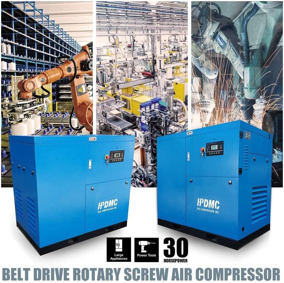 HPDMC SC22 rotary screw air compressor,best 30hp rotary screw air compressor,rotary screw vs piston air compressor,HPDMC SC22 air compressor review,should I buy a rotary screw compressor,industrial screw air compressor for manufacturing performance testing and real-world results
