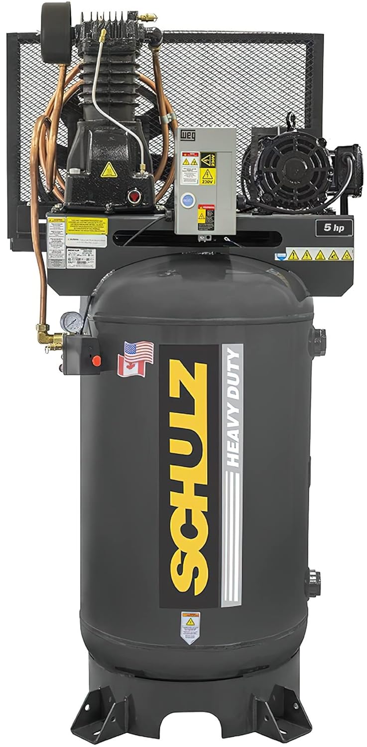 Schulz of America 5 HP air compressor,80 gallon air compressor for shop,Schulz 5 HP compressor pros cons,best vertical air compressor for repair shop,Schulz 580VL30X-1 worth buying,Schulz air compressor vs alternatives unboxing and complete package contents