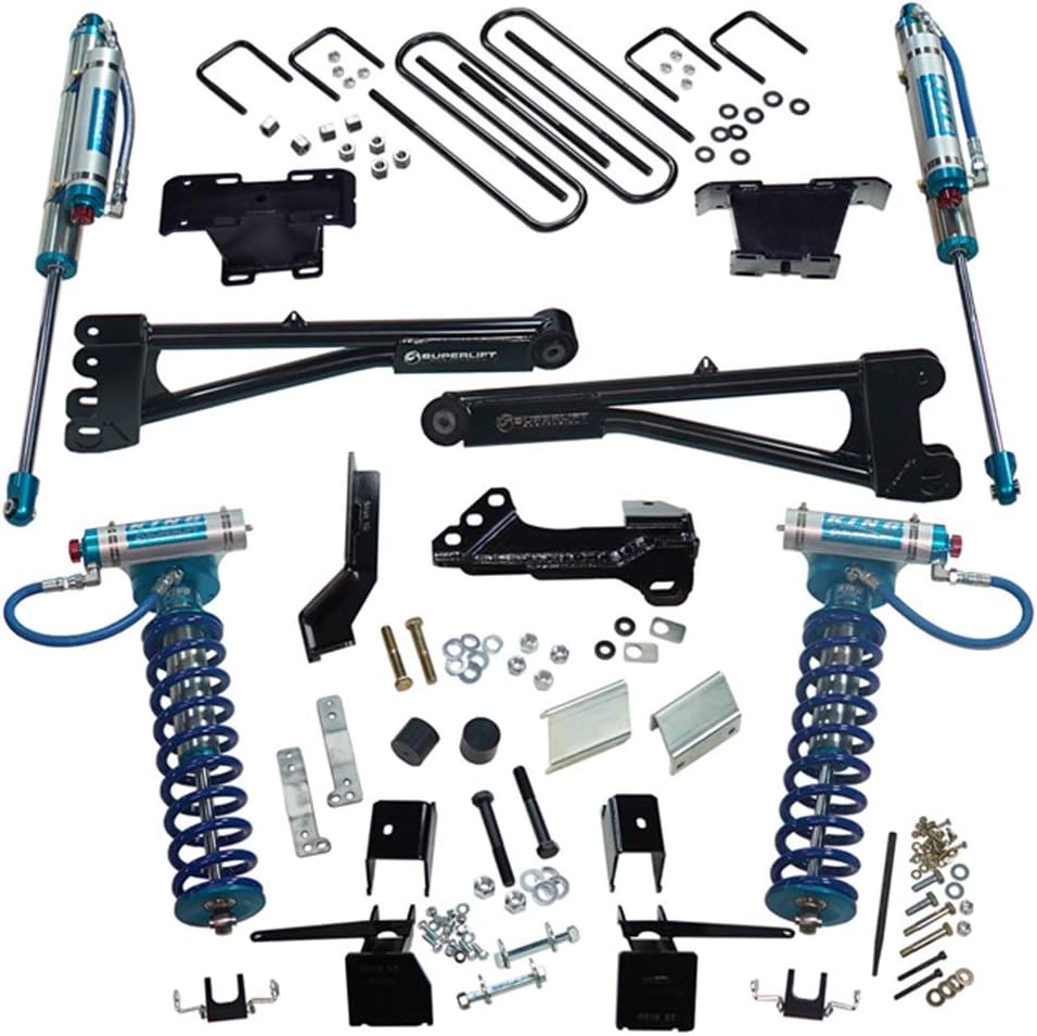 Superlift 4 inch lift kit F-250 F-350,best 4 inch lift kit for Ford Super Duty,Superlift KING coilover kit worth it,F-250 F-350 lift kit pros cons,Superlift suspension K165KG vs alternatives,buy Superlift radius arm lift kit - detailed features and technical specifications