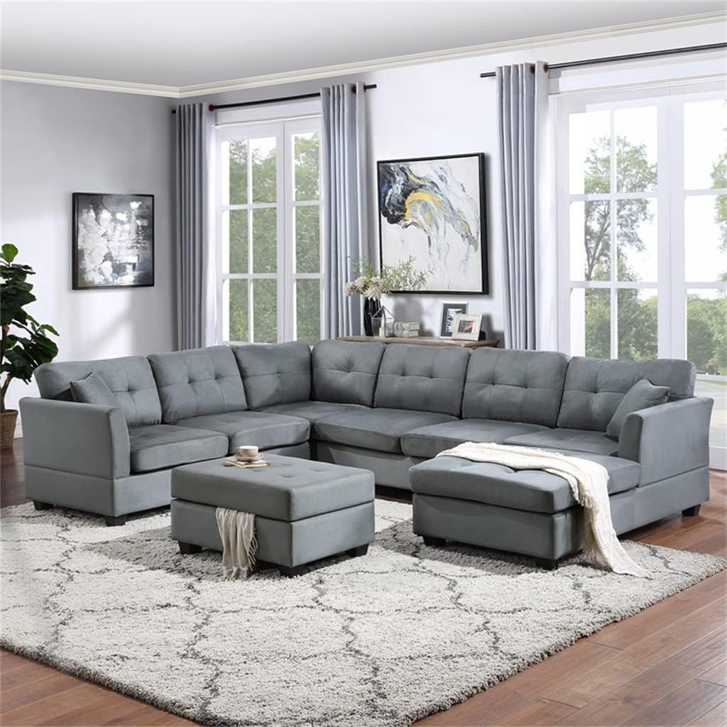 U-Style sectional sofa worth buying,U-Style sectional sofa pros cons,U-Style sofa with ottoman honest,best U-shaped sectional sofa,U-Style sofa storage ottoman,should I buy U-Style sectional unboxing and complete package contents