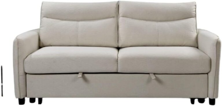 Image 1 of beige 3 in 1 convertible sleeper sofa bed