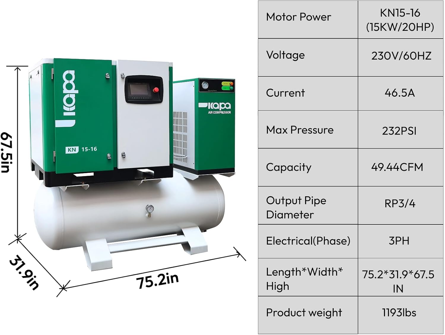 best 20hp industrial air compressor,20hp screw air compressor worth buying,15kw 20hp air compressor pros cons,KAPA 20hp compressor honest analysis,20hp vs 30hp air compressor,should I buy a 4-in-1 air compressor unboxing and complete package contents