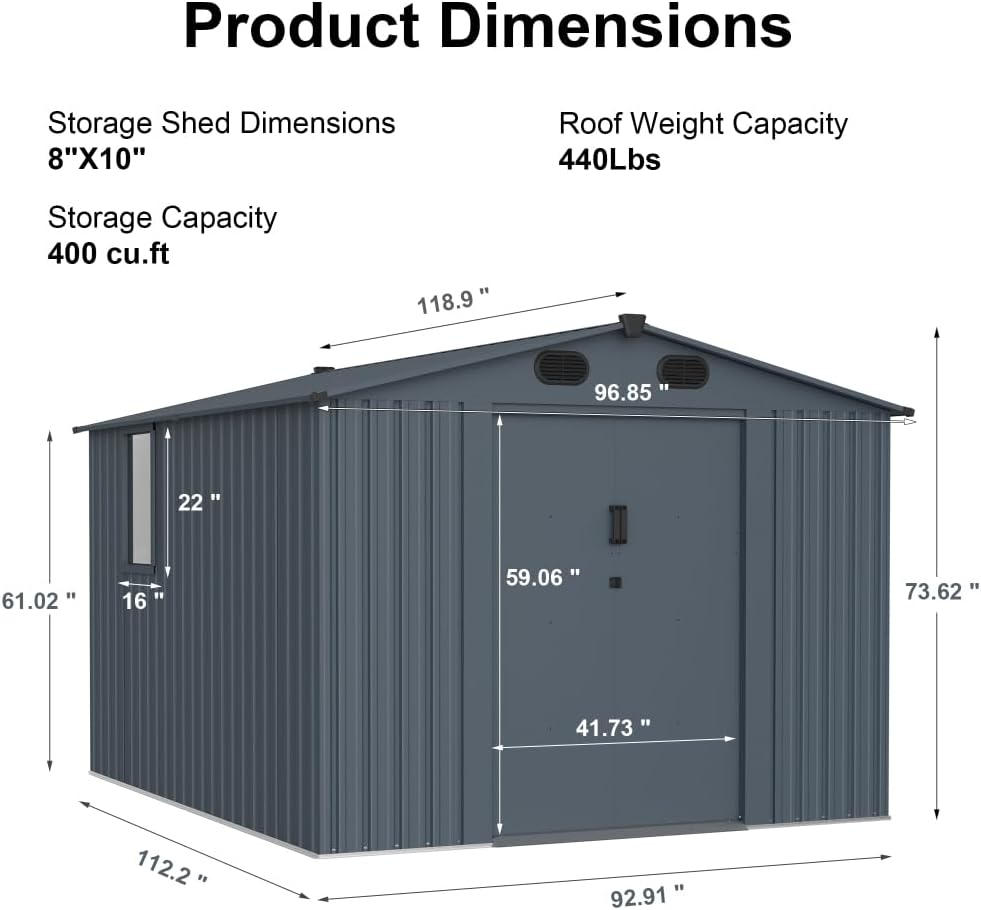 best 8x10 metal storage shed,8x10 metal shed worth buying,CallmeGo shed pros cons,should I buy an 8x10 metal shed,8x10 metal shed vs wood,best outdoor storage shed for backyard unboxing and complete package contents