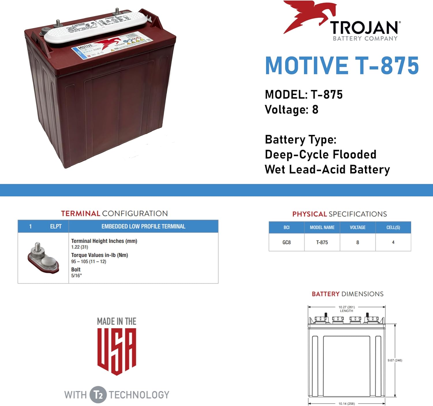 best Trojan T-875 8V battery,Trojan T-875 vs other golf cart batteries,should I buy Trojan T-875 for renewable energy,Trojan T-875 pros cons,Trojan T-875 worth buying,best 8V deep cycle battery for golf carts unboxing and complete package contents