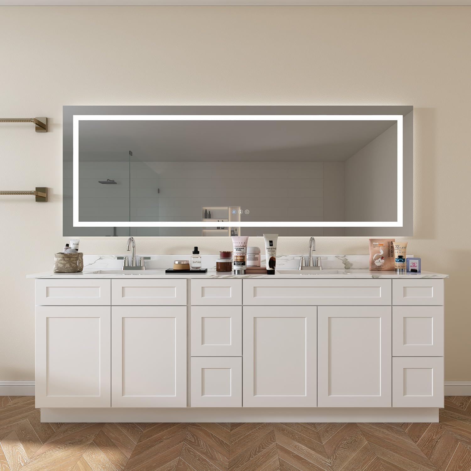 best large LED bathroom mirror,large LED bathroom mirror worth it,LED bathroom mirror pros cons,frameless anti-fog mirror buying guide,best bathroom mirror for makeup,large backlit mirror vs alternatives unboxing and complete package contents