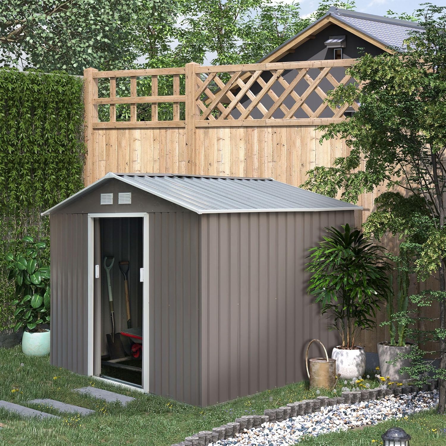 best metal garden storage shed,metal shed worth buying,should I buy a metal shed,metal shed pros cons,metal shed vs plastic shed,best outdoor storage shed unboxing and complete package contents