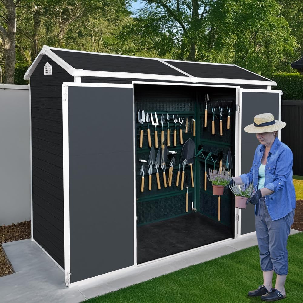best outdoor resin garden shed,outdoor resin shed worth buying,plastic garden shed pros cons,should I buy a resin storage shed,resin shed vs metal shed,callmego garden shed honest unboxing and complete package contents