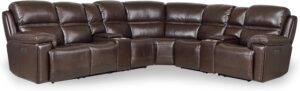 Image 1 of best top grain leather sectional