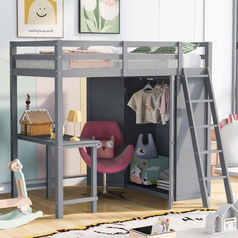 Image 1 of best twin loft bed with desk
