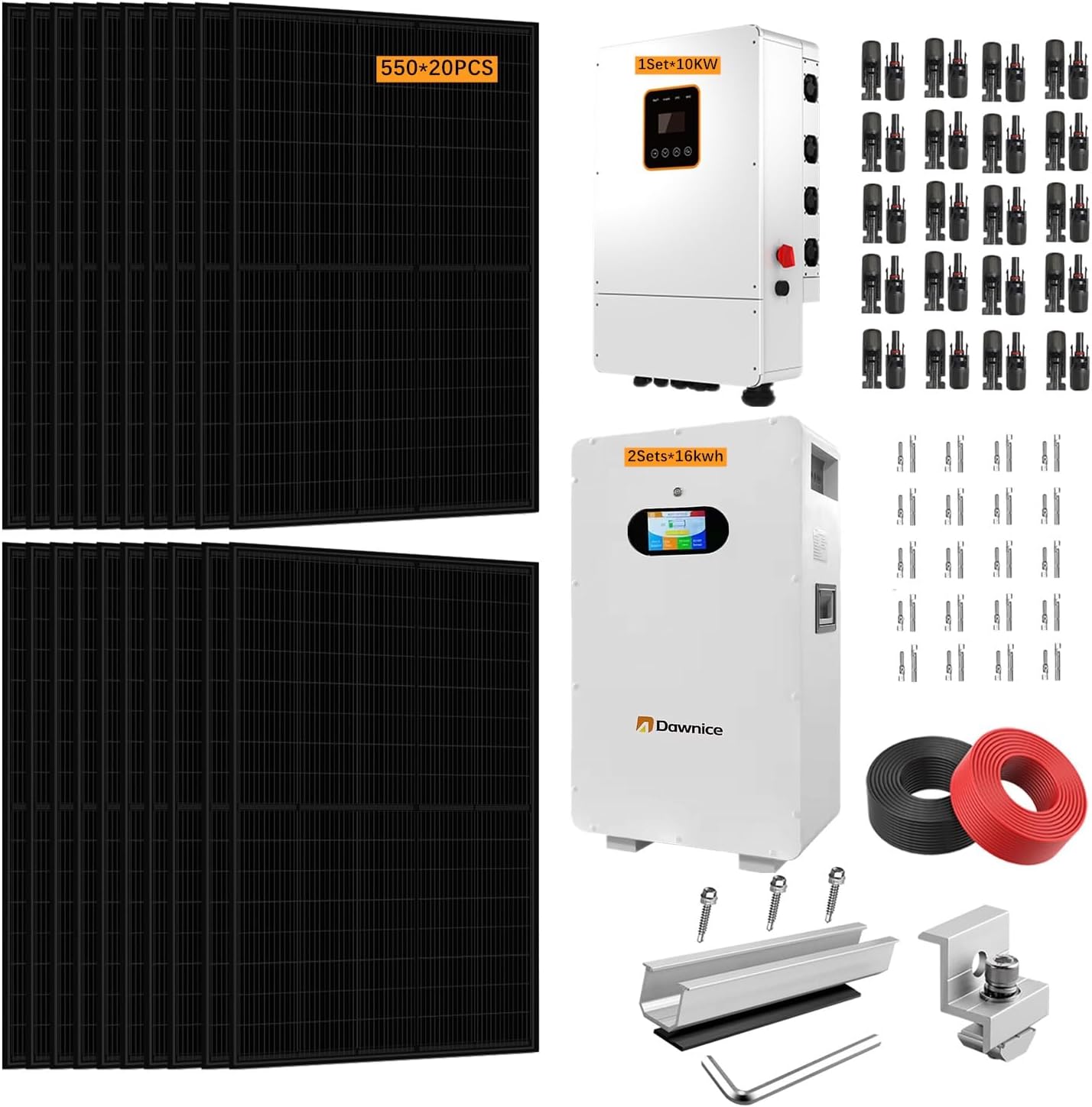 buy 10kw hybrid solar system kit,10kw solar system worth buying,best 10kw hybrid solar kit,Dawnice 10kw solar system honest,10kw hybrid solar system pros cons,should I buy a 10kw solar system - detailed features and technical specifications