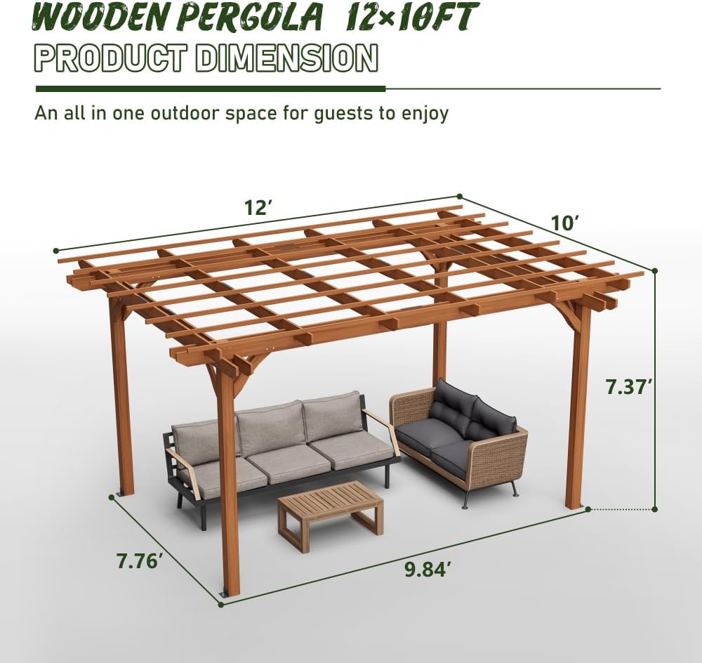 buy 12x10 outdoor wood pergola,should I buy a wooden grape pergola,12x10 pergola pros cons,wood pergola worth buying,best outdoor plant support structure,Aiamm pergola honest assessment unboxing and complete package contents