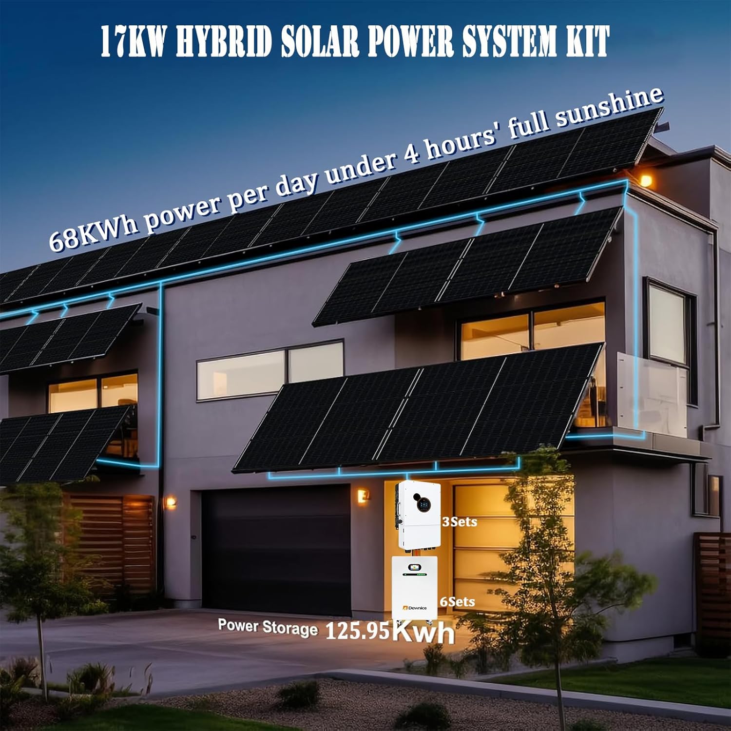 buy 17kw hybrid solar power system,17kw solar system worth buying,best hybrid solar power system,17kw solar kit pros cons,Dawnice 17kw system honest,17kw solar vs alternatives unboxing and complete package contents