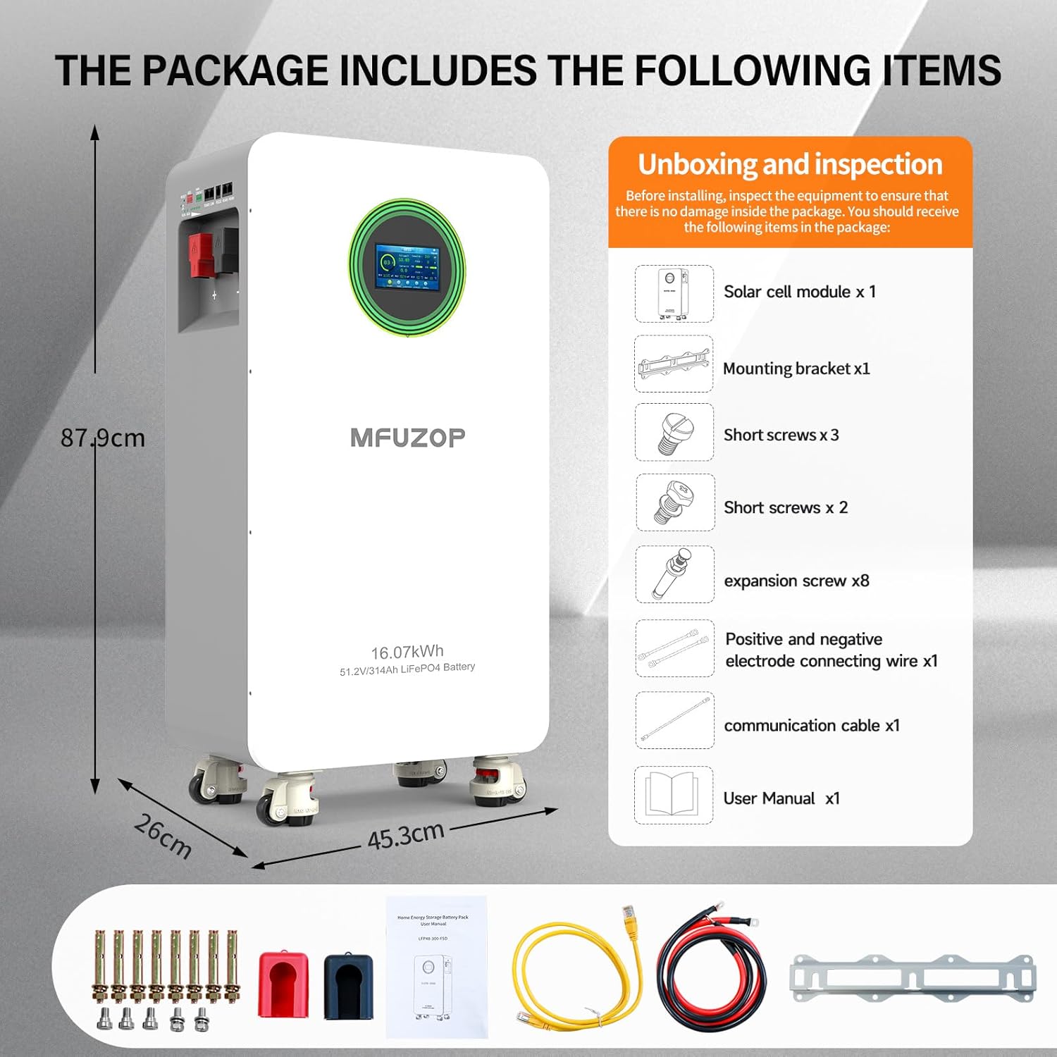 buy 48V 314Ah LiFePO4 battery,16.07kWh deep cycle lithium battery pros cons,best home energy storage LiFePO4 battery,MFUZOP 48V 314Ah battery worth buying,48V 314Ah battery vs alternatives,should I buy 48V 314Ah LiFePO4 battery unboxing and complete package contents