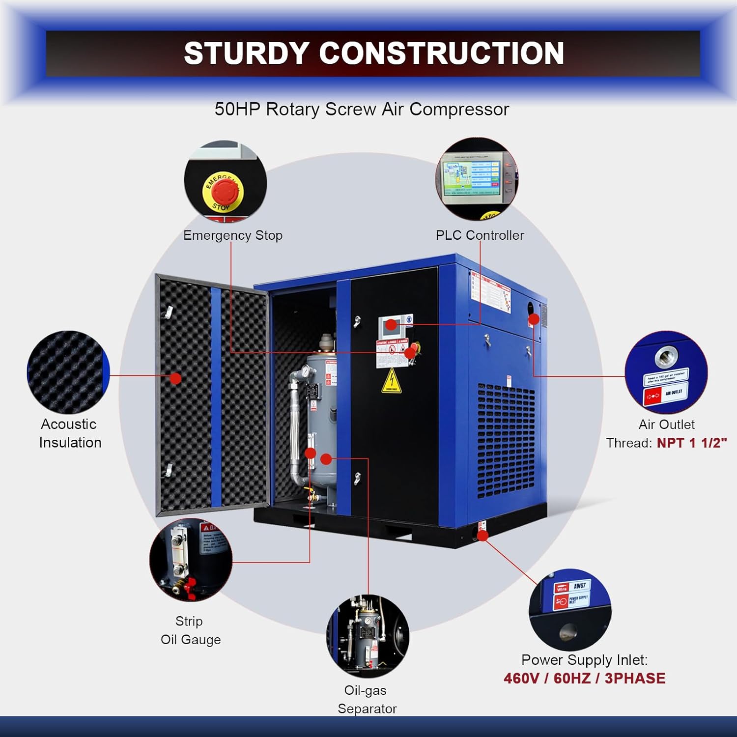 Step-by-step guide for buy 50HP rotary screw air compressor,50HP screw compressor worth buying,best 50HP air compressor for industrial use,219CFM air compressor pros cons,Merax 50HP rotary screw compressor features,fixed speed air compressor vs variable speed - complete tutorial