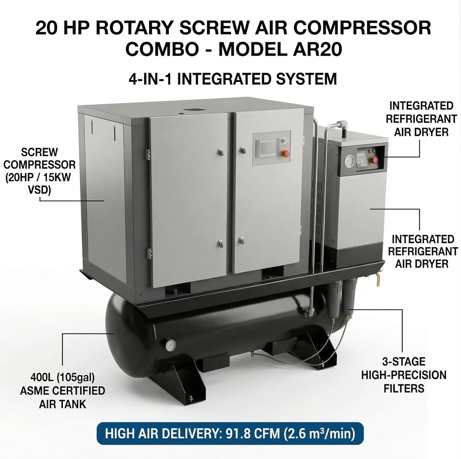 Step-by-step guide for buy AR20 VFD air compressor,AR20 air compressor worth buying,AR20 vs other industrial compressors,AR20 pros and cons,best 20HP rotary screw compressor,should I buy the AR20 - complete tutorial