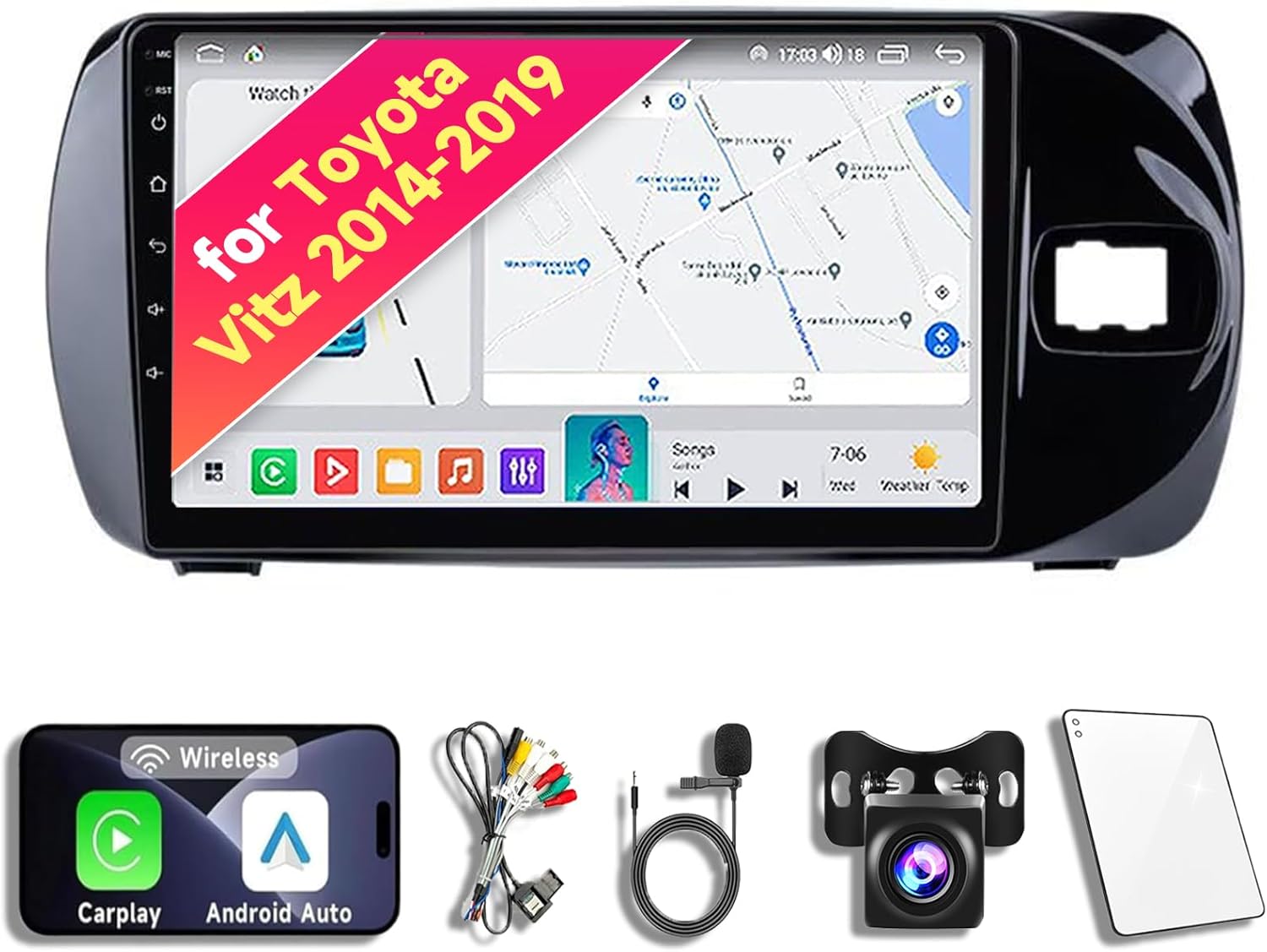 buy AZUIQiMeng Toyota Vitz car stereo,Toyota Vitz head unit worth buying,best car stereo for Toyota Vitz,AZUIQiMeng Android 14 pros cons,Toyota Vitz radio upgrade worth it,Android 14 head unit vs alternatives - detailed features and technical specifications
