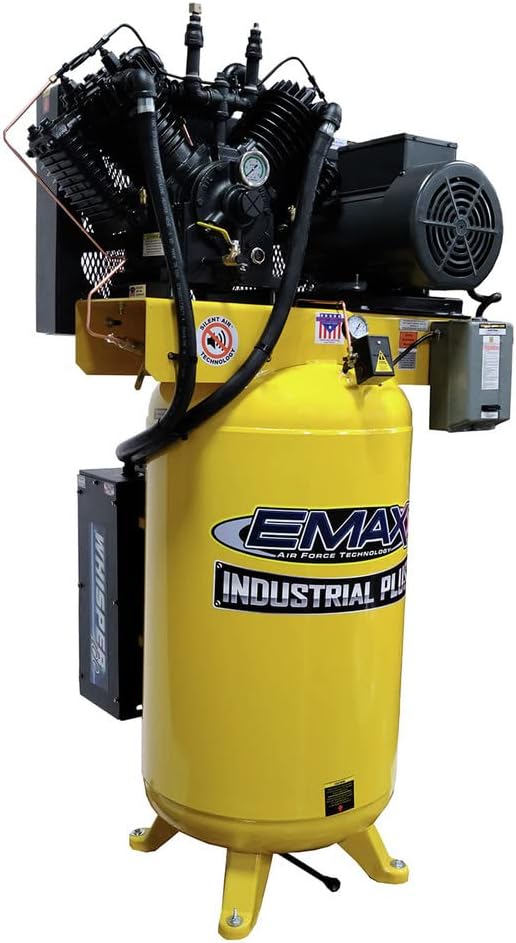 buy EMAX Silent Air 10HP 80 gallon air compressor,EMAX ESP10V080V3 2 stage compressor,10hp 80gal silent air compressor worth it,EMAX industrial compressor pros cons,best quiet 80 gallon air compressor,should I buy EMAX Silent Air compressor - detailed features and technical specifications