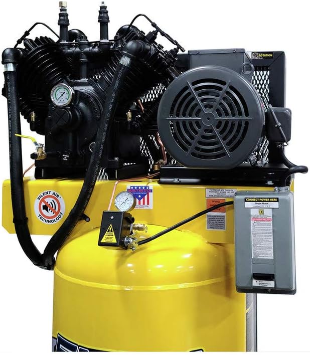 buy EMAX Silent Air 10HP 80 gallon air compressor,EMAX ESP10V080V3 2 stage compressor,10hp 80gal silent air compressor worth it,EMAX industrial compressor pros cons,best quiet 80 gallon air compressor,should I buy EMAX Silent Air compressor unboxing and complete package contents