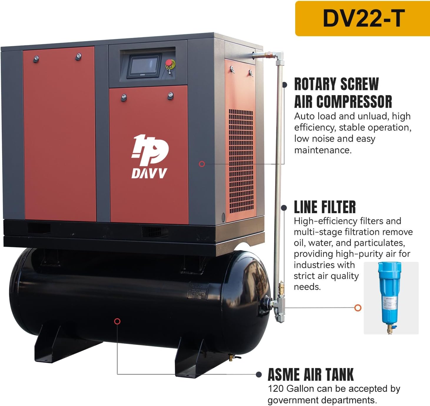 Step-by-step guide for buy HPDAVV 30HP rotary screw air compressor,30HP rotary screw compressor energy efficient,HPDAVV VFD air compressor pros cons,best 30HP industrial air compressor,should I buy a variable frequency drive compressor,rotary screw compressor vs piston reliability - complete tutorial