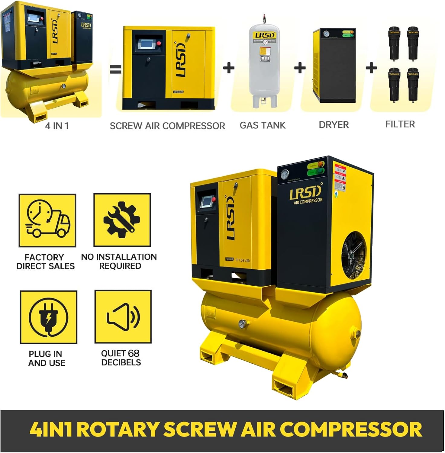 buy LRSD rotary screw air compressor,should I buy a rotary screw air compressor,best rotary screw air compressor for workshop,LRSD air compressor pros cons,rotary screw vs piston air compressor,compact rotary screw air compressor worth buying performance testing and real-world results
