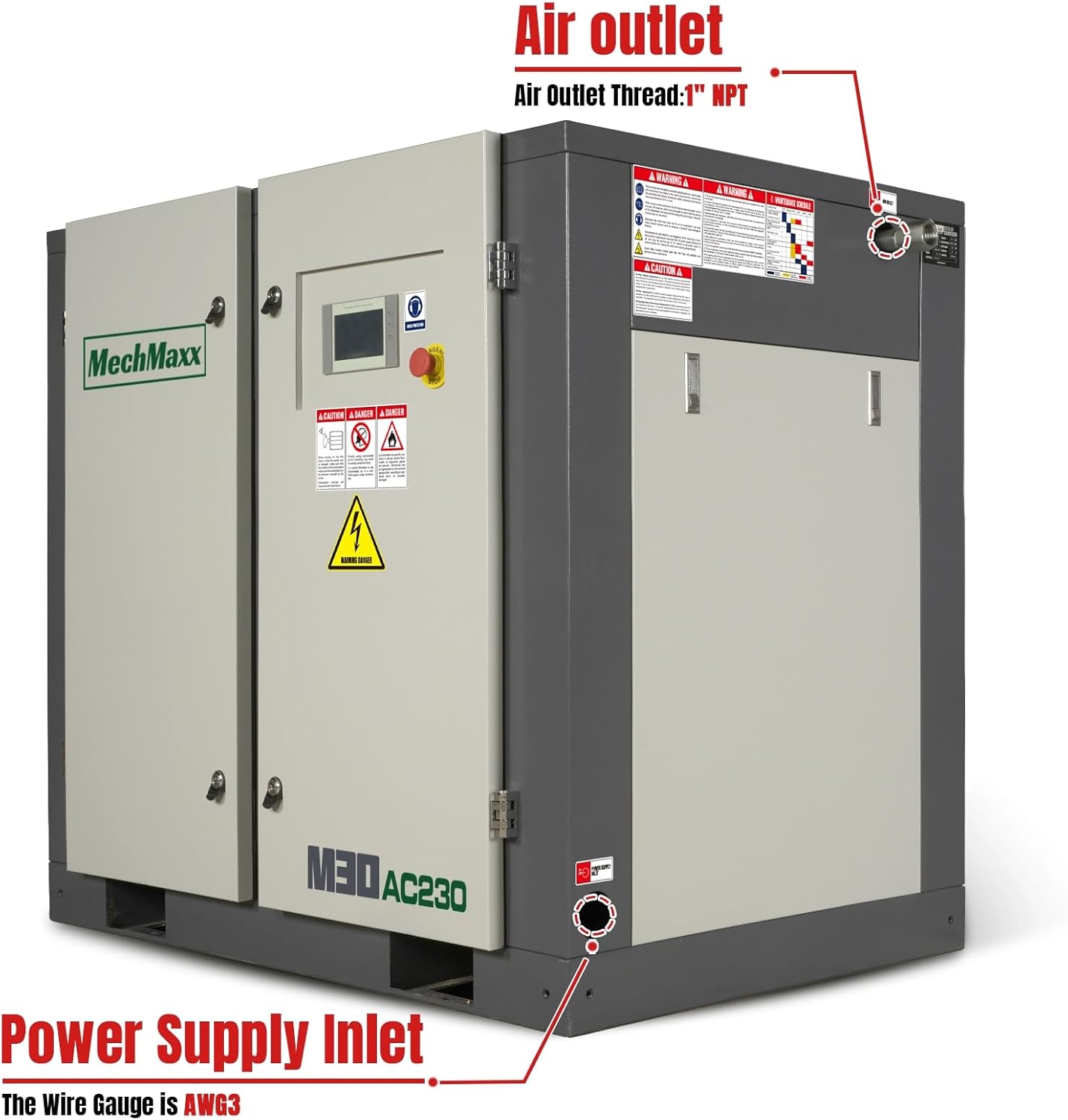 buy MechMaxx 30HP rotary screw air compressor,MechMaxx 30HP air compressor pros cons,best industrial rotary screw air compressor,MechMaxx M30AC230 worth buying,should I buy MechMaxx air compressor,30HP rotary screw compressor vs piston unboxing and complete package contents