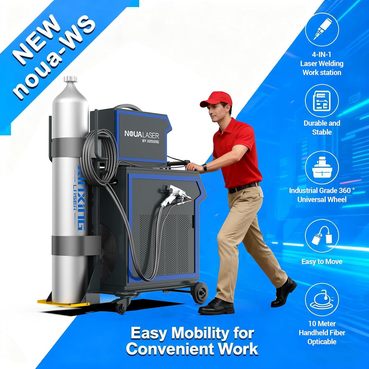 buy NouaLaser Station 3000W,NouaLaser Station 3000W worth buying,best 4-in-1 laser welding station,laser welder cart pros and cons,NouaLaser Station 3000W vs alternatives,should I buy a 380V laser welder unboxing and complete package contents