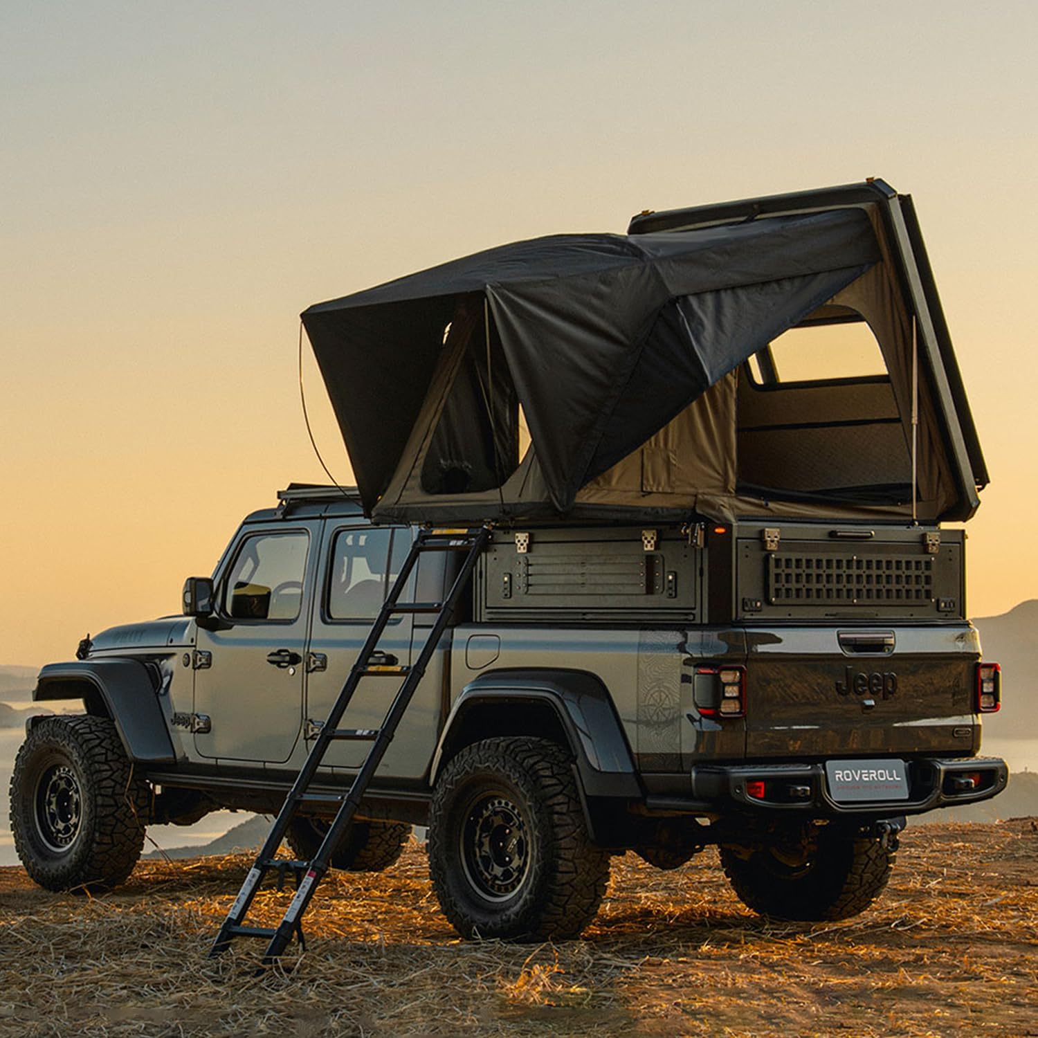 buy ROVEROLL hardshell camper shell cap,should I buy ROVEROLL camper shell,ROVEROLL hardshell vs traditional cap,best truck camper for Jeep Gladiator,ROVEROLL camper shell pros and cons,Jeep Gladiator rooftop tent cap worth it - detailed features and technical specifications
