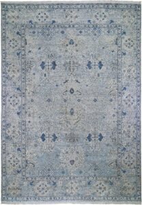 Image 1 of buy blue distressed oushak silk wool rug