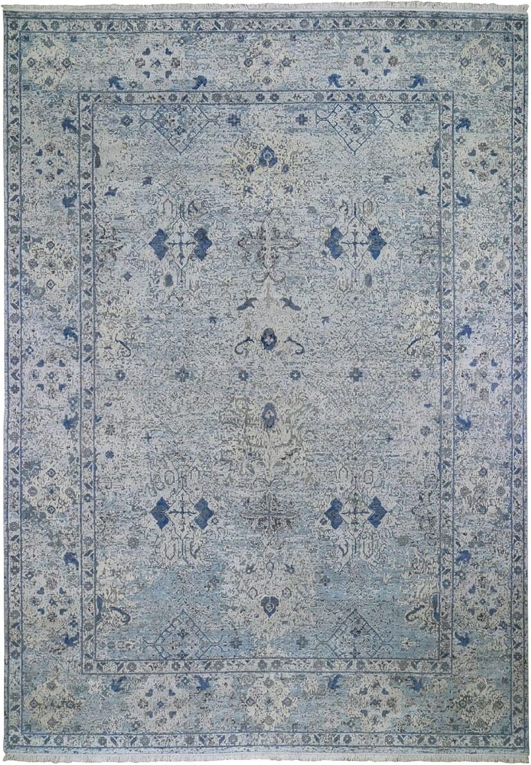 Buy Blue Distressed Oushak Rug: Honest Pros & Cons Analysis 76 Image 1 of buy blue distressed oushak silk wool rug