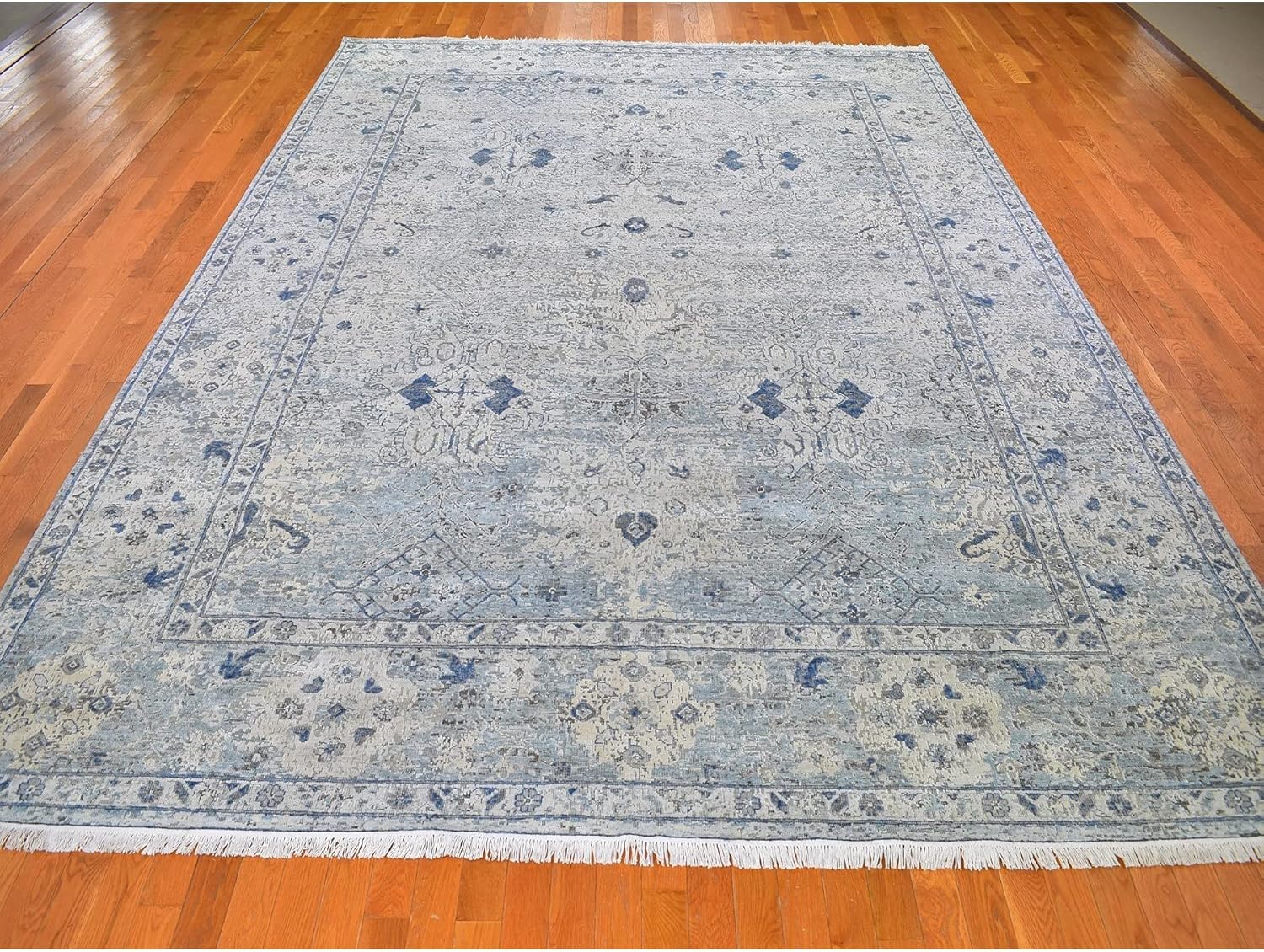 buy blue distressed oushak silk wool rug,blue oushak rug pros cons,distressed silk wool rug worth buying,best hand knotted oushak oriental rugs,should I buy a distressed oushak rug,Shahbanu Rugs blue oushak honest performance testing and real-world results