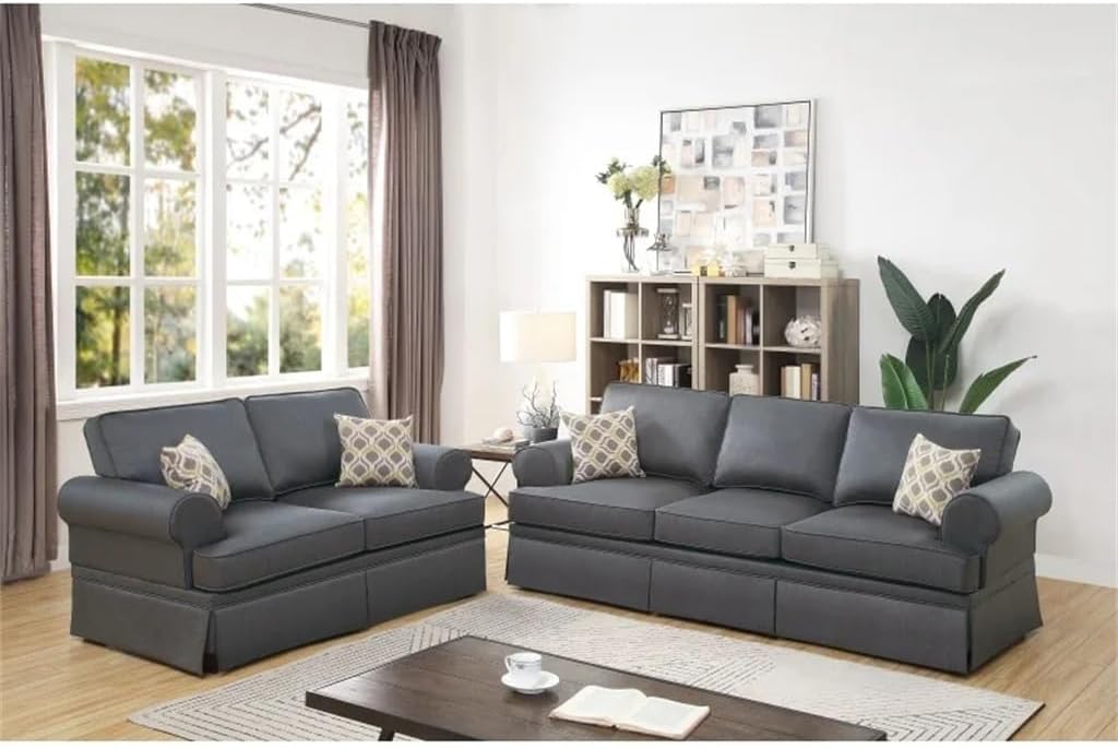 buy charcoal glossy polyfiber sofa set,charcoal sofa set worth buying,polyfiber sofa pros cons,best 2 piece sofa set,charcoal sofa set vs alternatives,should I buy a polyfiber sofa unboxing and complete package contents