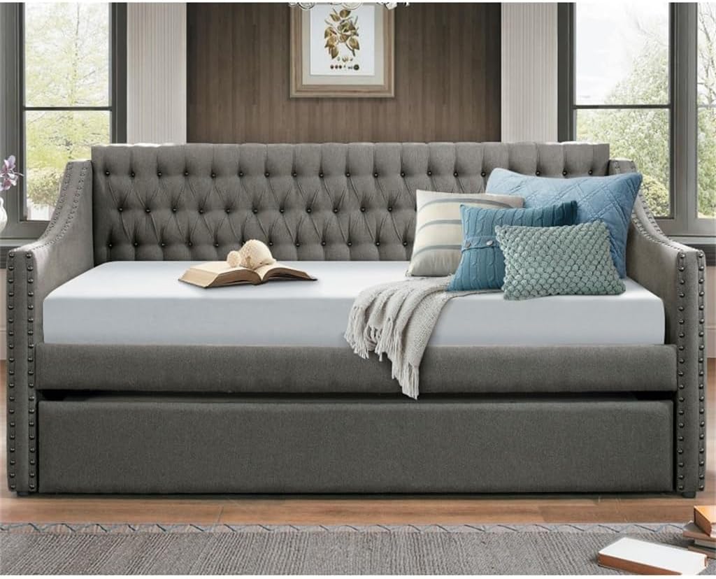 Step-by-step guide for buy dark gray trundle daybed,dark gray daybed worth buying,trundle daybed pros cons,best button tufted daybed,should I buy a trundle daybed,dark gray fabric sofa bed - complete tutorial