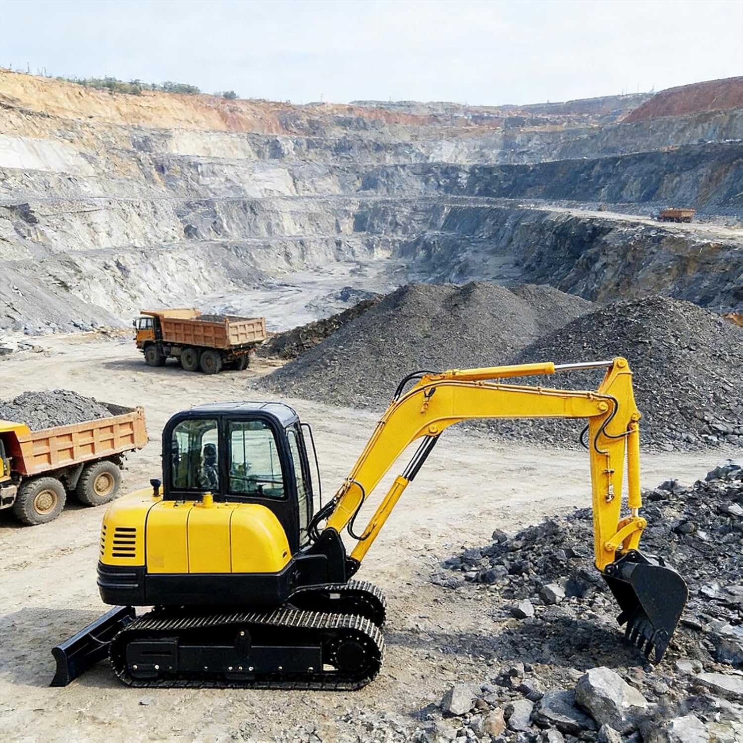 Detailed view of the buy hydraulic tracked excavator,hydraulic tracked excavator worth it,best heavy excavator for mining,hydraulic excavator pros cons,should I buy a mining excavator,tracked excavator vs wheeled showcasing its robust undercarriage and hydraulic arm