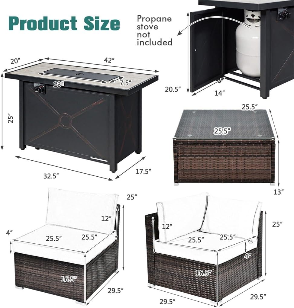 buy patio rattan sofa fire table set,patio sofa set with fire pit worth buying,rattan fire pit set pros and cons,best 7-piece outdoor sofa fire table,should I buy a rattan fire pit sofa set,patio furniture with fire table vs alternatives performance testing and real-world results