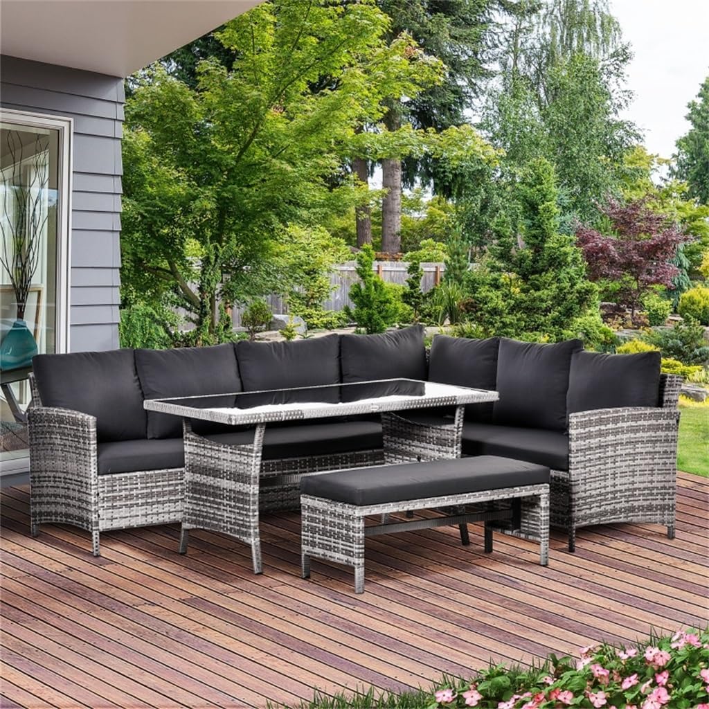buy patio wicker dining set,patio wicker set worth buying,best outdoor sectional conversation set,PE rattan sectional pros cons,should I buy a wicker dining set,outdoor sectional vs alternatives unboxing and complete package contents
