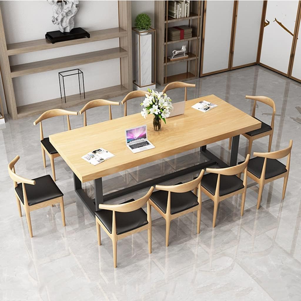 Unboxing the solid wood office desk showing all components: solid wood top, metal legs, hardware kit, and instruction manual