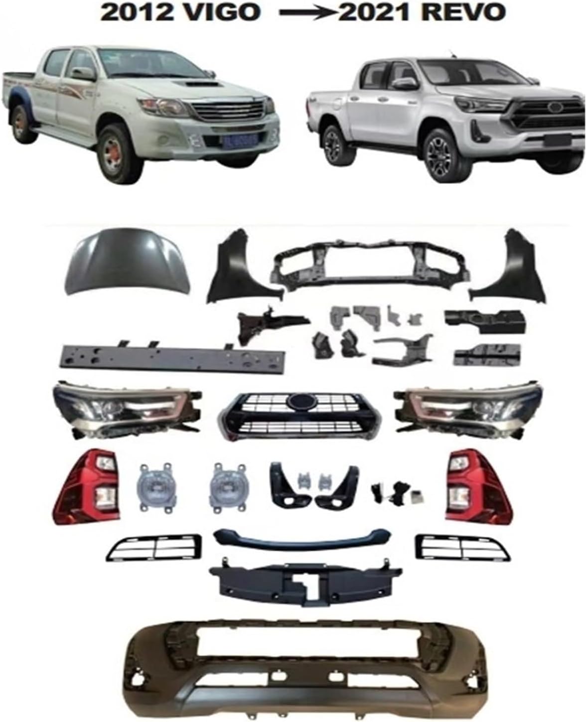 buy toyota hilux front bumper conversion,hilux vigo bumper upgrade,toyota hilux facelift body kit,hilux rocco conversion worth it,best hilux bumper body kit,hilux front bumper pros cons unboxing and complete package contents