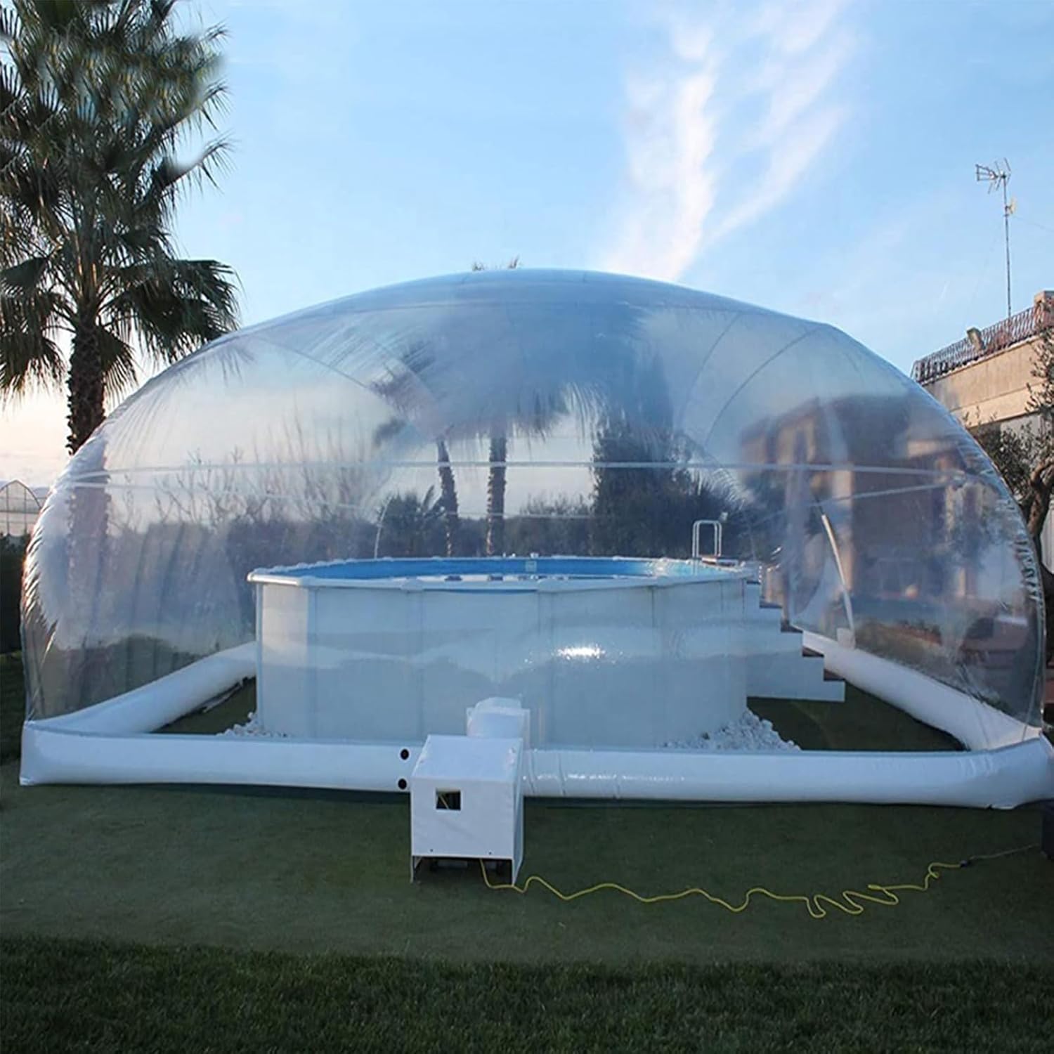 inflatable pool dome worth buying,should I buy an inflatable pool dome,inflatable pool dome pros cons,best inflatable pool cover,inflatable pool dome vs hard cover,solar pool dome honest opinion performance testing and real-world results