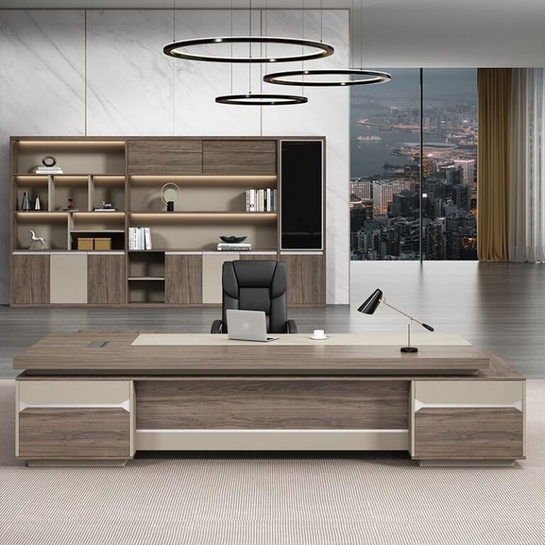 Image 1 of large L shaped executive desk worth it