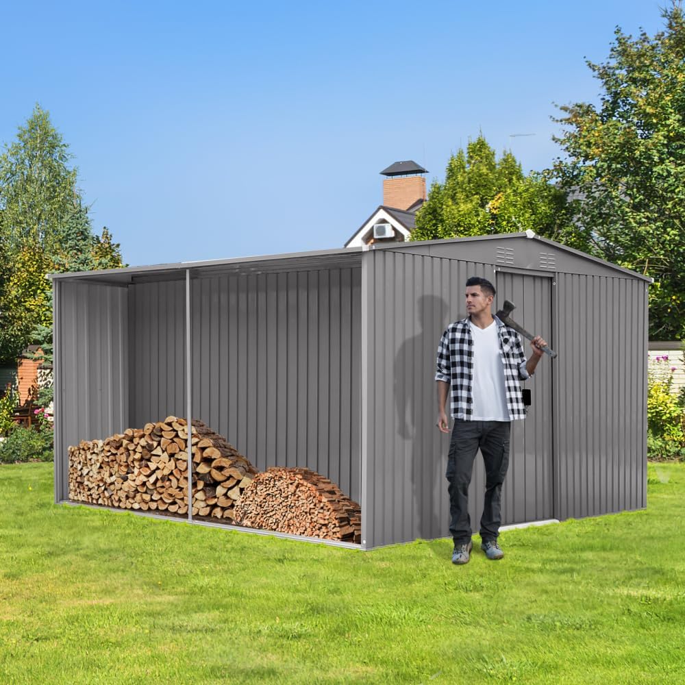 metal garden shed firewood storage,should I buy a metal shed with firewood storage,metal garden shed vs plastic shed,metal shed firewood storage pros cons,dual purpose garden shed worth buying,best outdoor storage shed with wood storage - detailed features and technical specifications