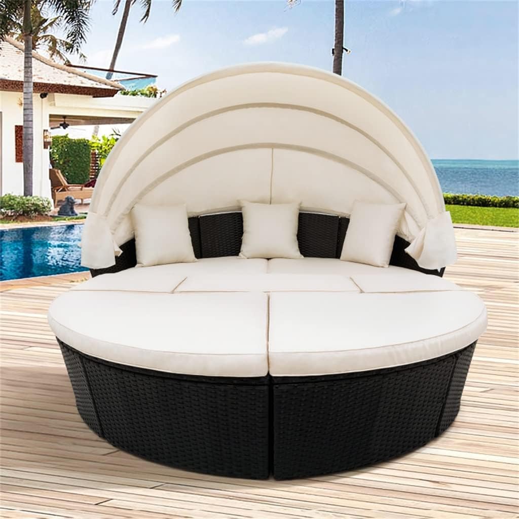 rattan daybed with canopy worth it,should I buy a rattan daybed,rattan daybed pros cons,best outdoor daybed with canopy,rattan daybed vs alternatives,rattan sunbed worth buying unboxing and complete package contents