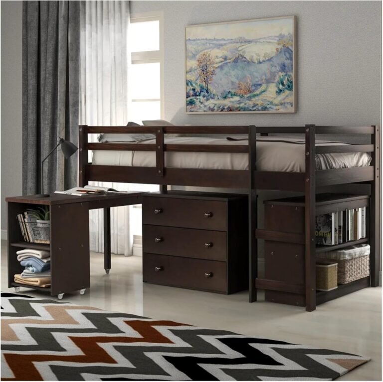 Image 1 of twin loft bed with desk worth it