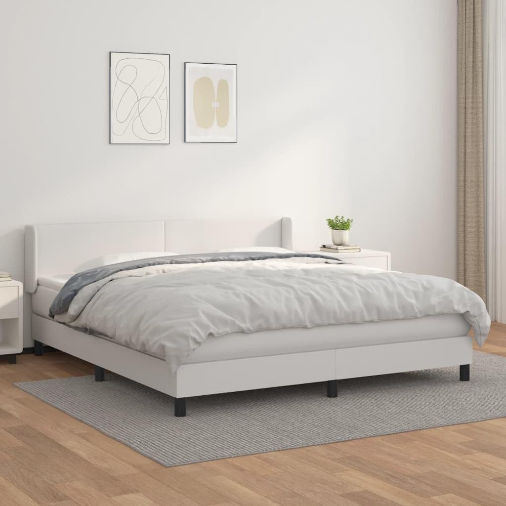 white queen faux leather bed,should I buy a faux leather bed,white queen bed pros cons,faux leather bed worth buying,best queen bed with mattress,box spring bed vs platform bed - detailed features and technical specifications